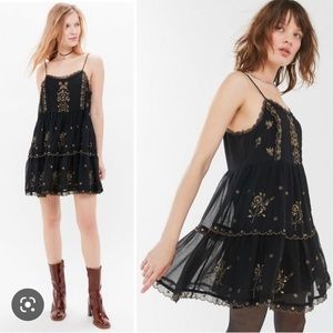 Black flower dress from Urban Outfitters